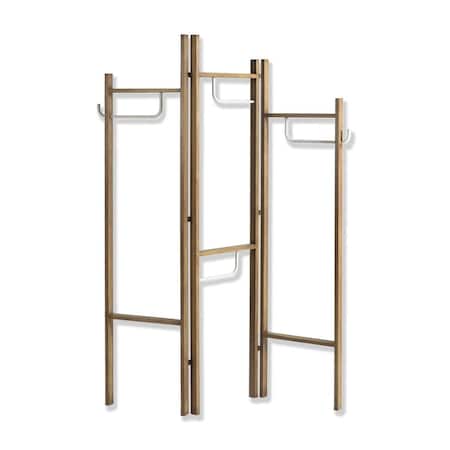 Palacedesigns 52 x 1 x 72 in. Brown Metal Hallstand Screen with 3 Panel PA3092625